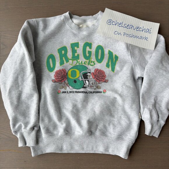 90s Oregon Duck 2012 Rose Bowl Football Sweatshirt University of Oregon Shirt - Picture 1 of 2